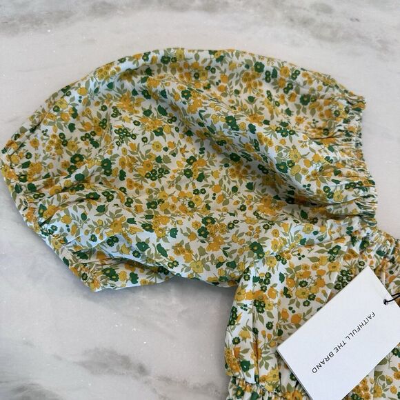 Faithful The Brand Yellow and Green Womens Crop Top in Size 4 NWT MSRP $140 - Picture 6 of 6